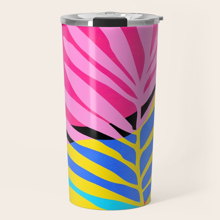 Neon Summer Abstract Art Travel Mug Gallery Image 1