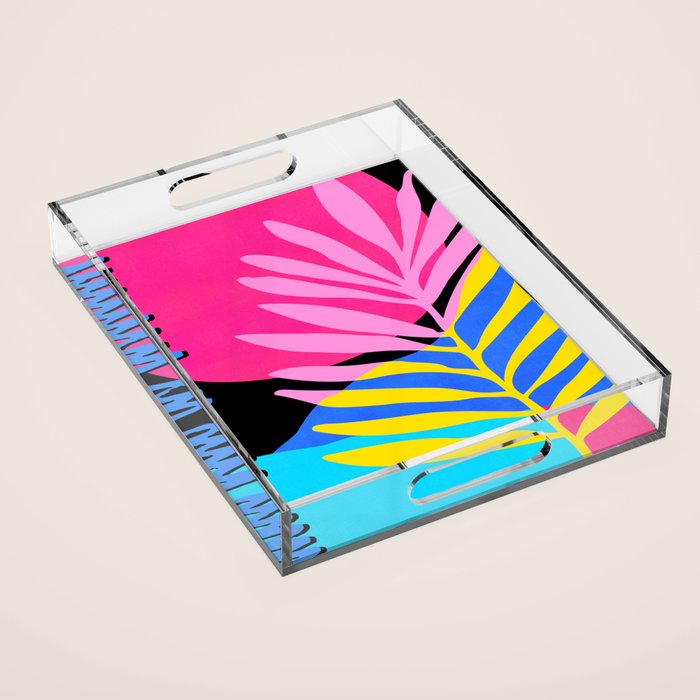 Neon Summer Abstract Art Acrylic Tray Gallery Image 1