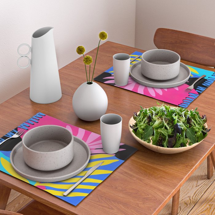 Neon Summer Abstract Art Placemat Gallery Image 2