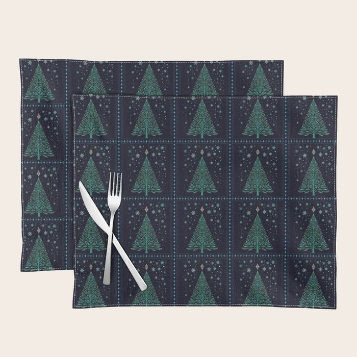 Christmas Night Tree-Snowy Placemat Gallery Image 1