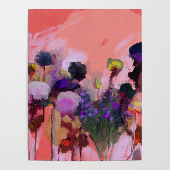 floral pink abstract Poster Gallery Image 4