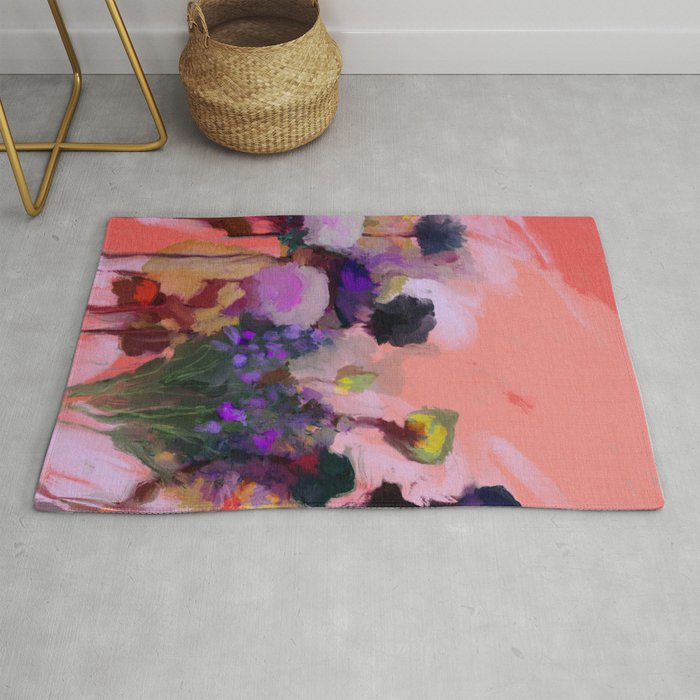 floral pink abstract Rug Gallery Image 1