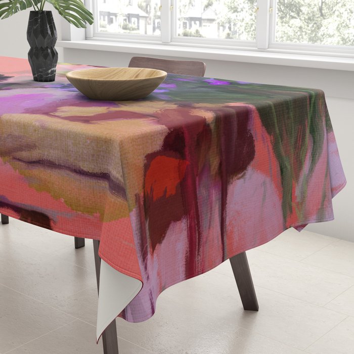 floral pink abstract Tablecloth Gallery Image 3