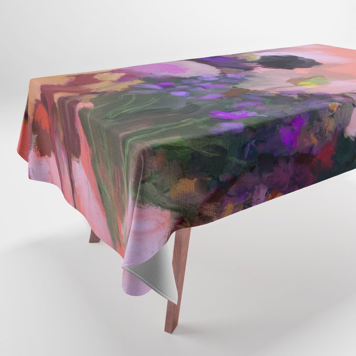 floral pink abstract Tablecloth Gallery Image 1