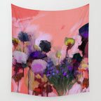floral pink abstract Wall Tapestry Gallery Image 4
