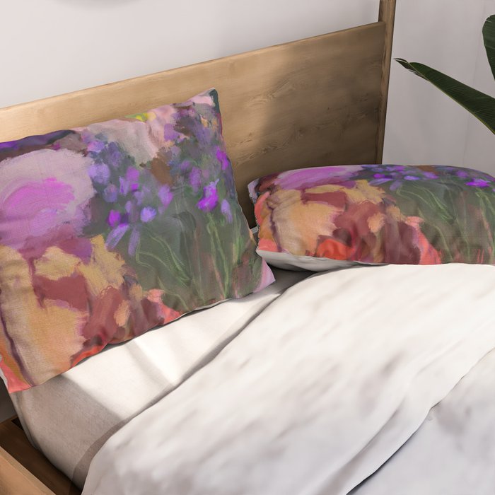 floral pink abstract Pillow Sham Gallery Image 2