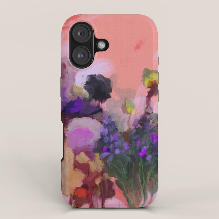 floral pink abstract iPhone Case Gallery Image 1