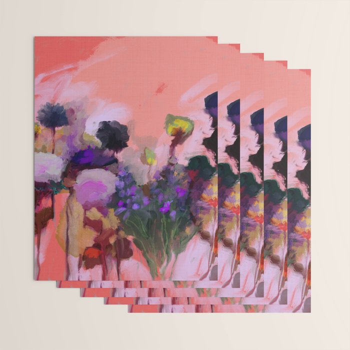 floral pink abstract Wrapping Paper Gallery Image 3