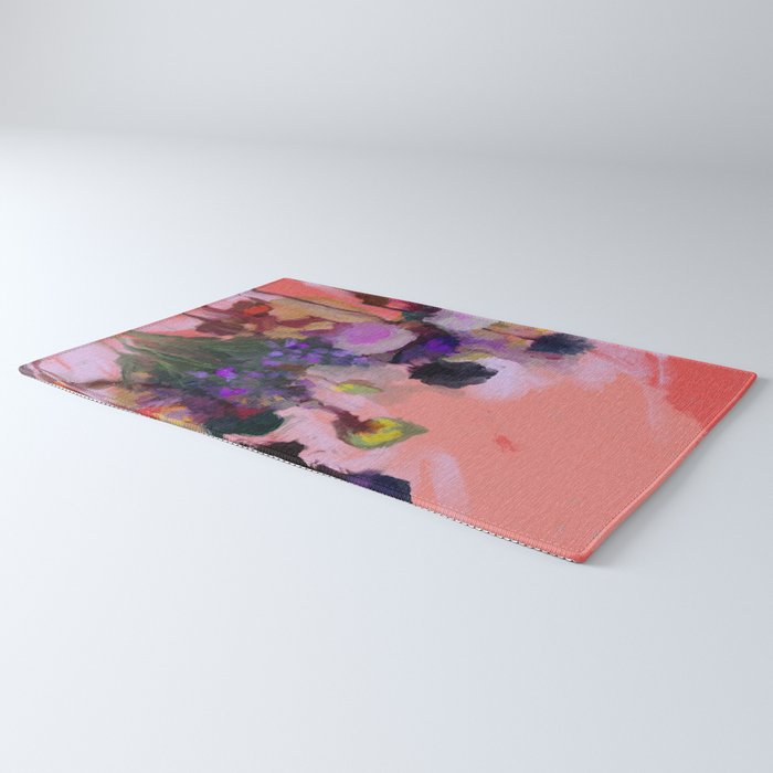 floral pink abstract Rug Gallery Image 3