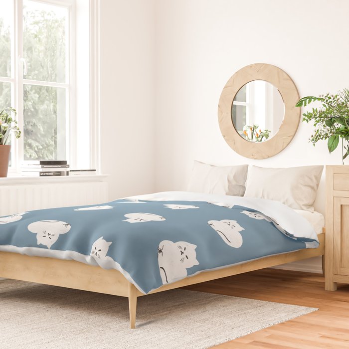 Comfy Cat WarmBlue Duvet Cover Gallery Image 2