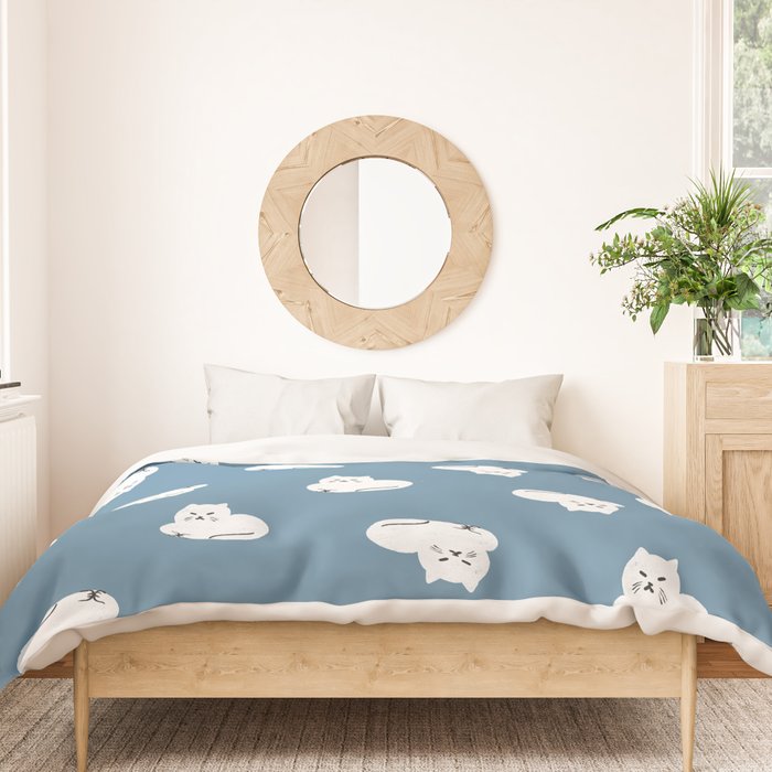 Comfy Cat WarmBlue Duvet Cover Gallery Image 3