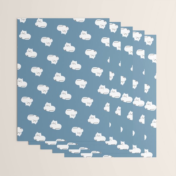 Comfy Cat WarmBlue Wrapping Paper Gallery Image 3