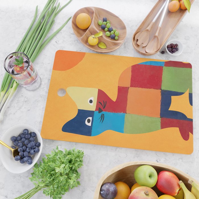 Squares Cat Cutting Board Gallery Image 2
