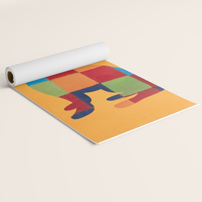 Squares Cat Yoga Mat Gallery Image 2