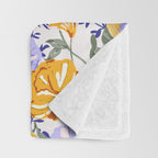 Colorful birds in garden flowers YL Throw Blanket Gallery Image 3