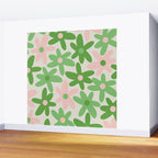 Flower Market Valencia Cute Retro Modern Floral Lime Green and Light Pink Wall Mural Gallery Image 2