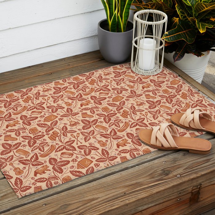 Summer Camping - Copper Peach Outdoor Rug Gallery Image 2