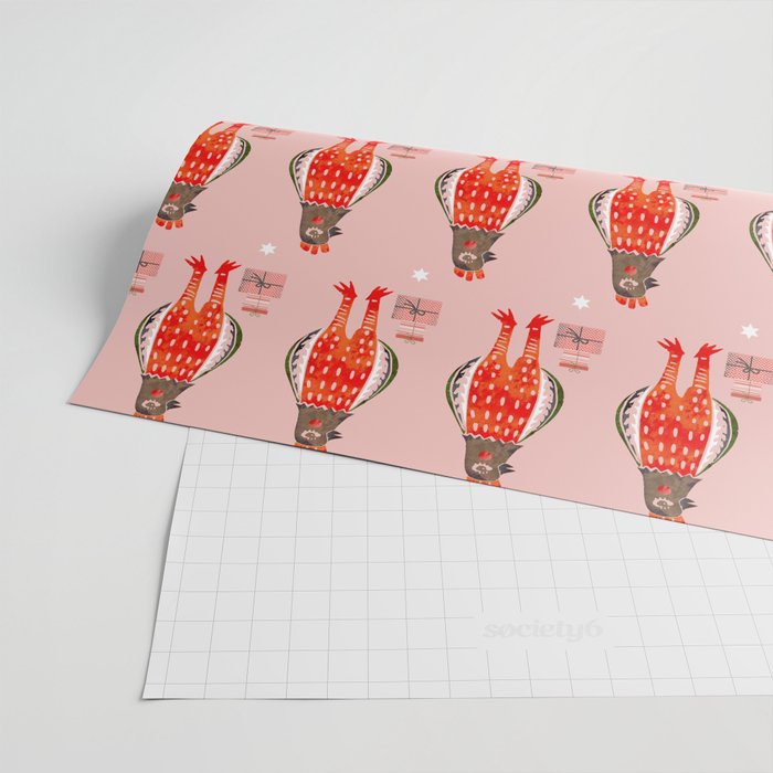 Christmas Chicken - illustration Wrapping Paper Gallery Image 2