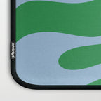 Soft Curves Retro Contemporary Abstract Pattern in Green and Light Blue Laptop Sleeve Gallery Image 3