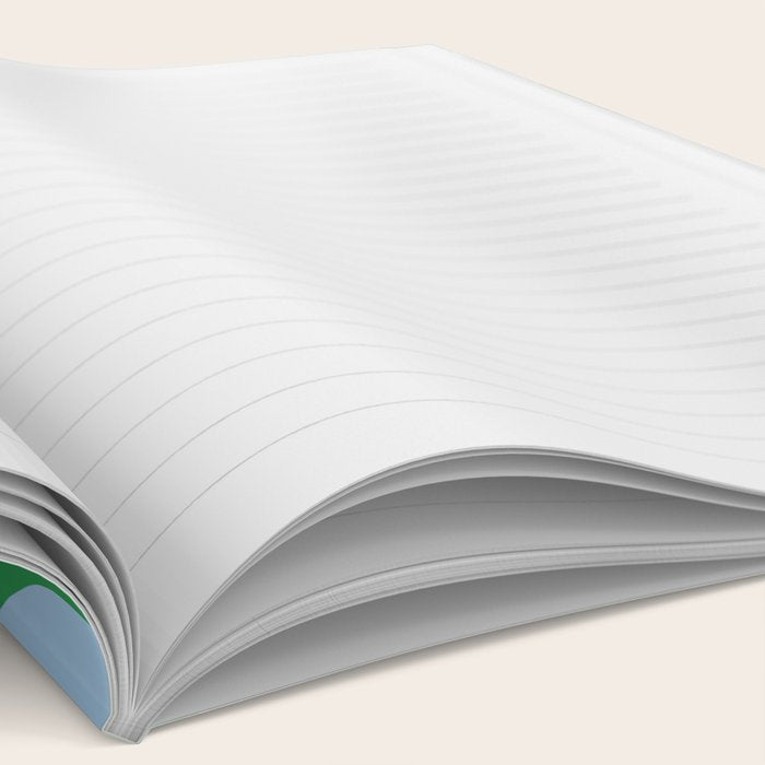 Soft Curves Retro Contemporary Abstract Pattern in Green and Light Blue Notebook Gallery Image 2