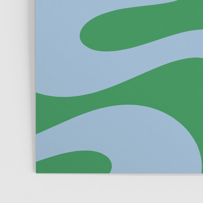Soft Curves Retro Contemporary Abstract Pattern in Green and Light Blue Poster Gallery Image 3
