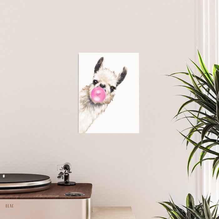 Bubble Gum Sneaky Llama Poster Gallery Image 2