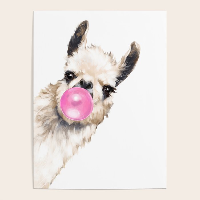 Bubble Gum Sneaky Llama Poster Gallery Image 4