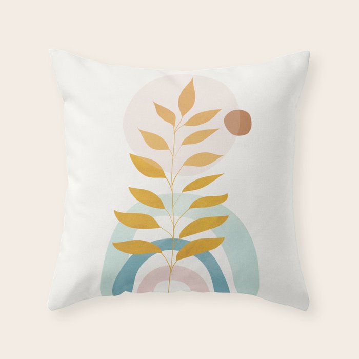 Soft Abstract Shapes 09 Throw Pillow Gallery Image 1