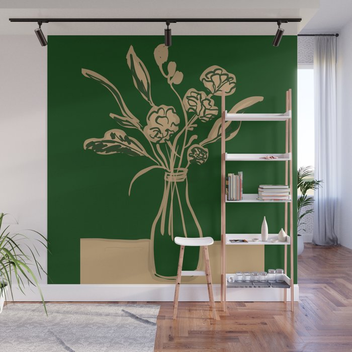 Minimalist Flowers In A Vase 6 Wall Mural Gallery Image 1