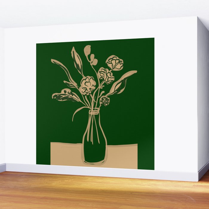 Minimalist Flowers In A Vase 6 Wall Mural Gallery Image 2