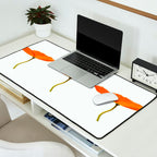 Three Orange Poppy Flowers White Background  Desk Mat Gallery Image 2