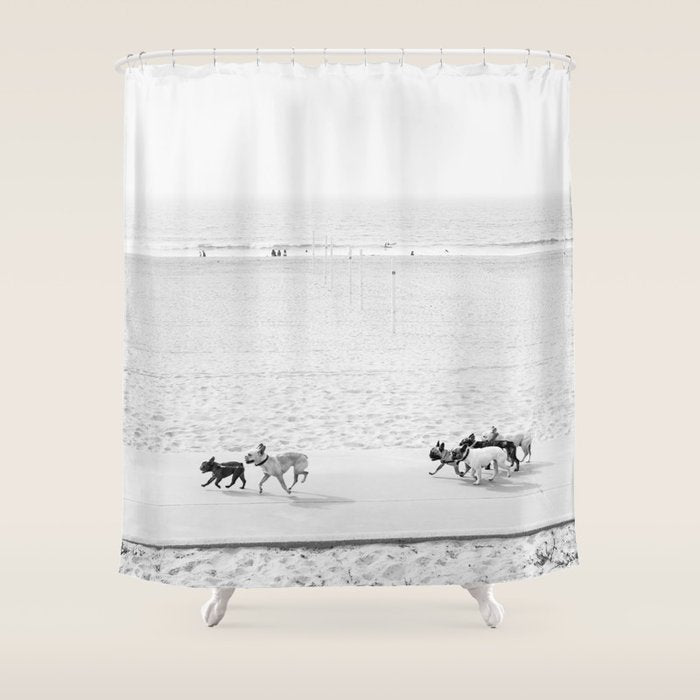 Puppy Traffic, French Bulldogs, Frenchie Art, French Bulldog Gifts Shower Curtain Gallery Image 1