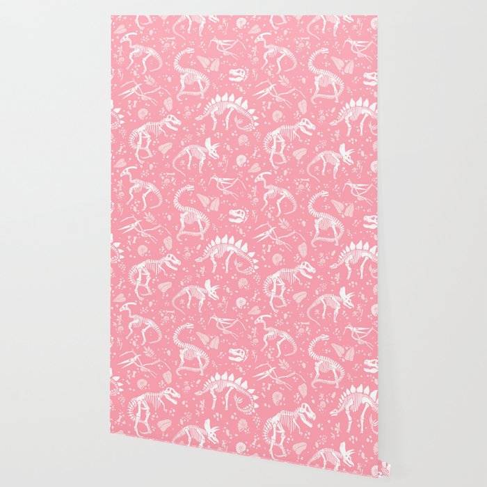 Excavated Dinosaur Fossils in Candy Pink Wallpaper Gallery Image 2