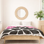 Bold Colorful Hot Pink Black Dahlia Flower Burst Petals Duvet Cover Gallery Image 3