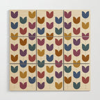 Spring Tulips VIII Multicolor Mid Century Flowers Wood Wall Art Gallery Image 1