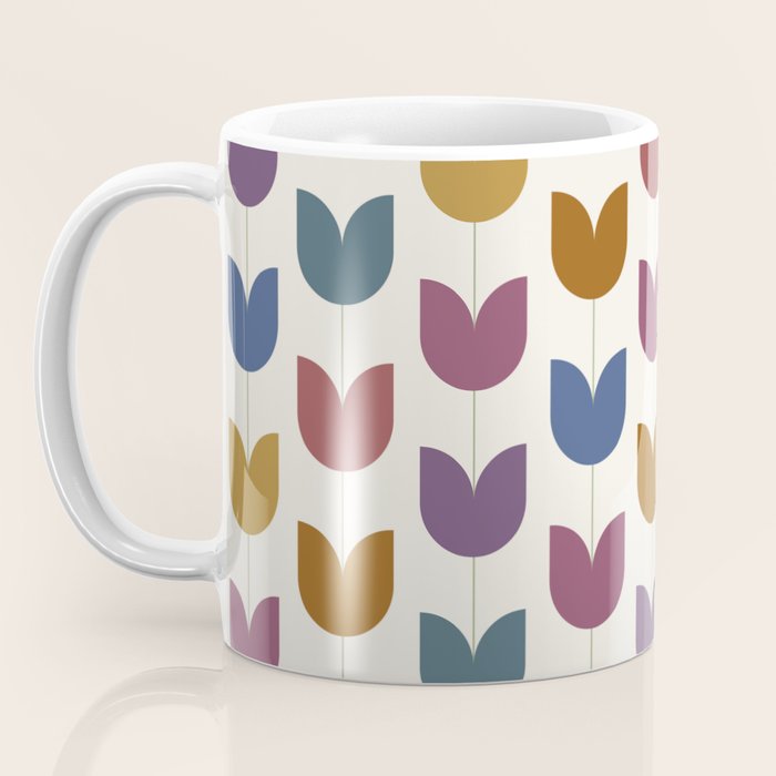 Spring Tulips VIII Multicolor Mid Century Flowers Coffee Mug Gallery Image 3