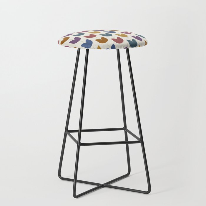 Spring Tulips VIII Multicolor Mid Century Flowers Stool Gallery Image 1