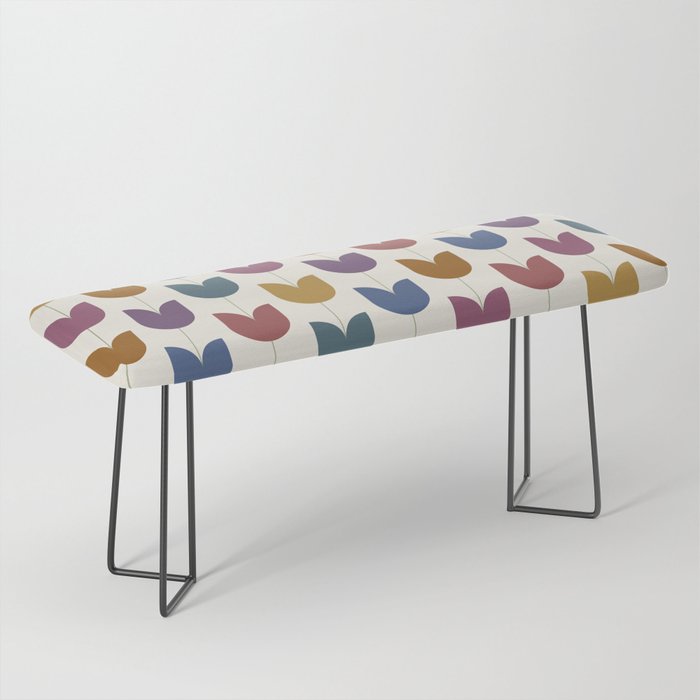Spring Tulips VIII Multicolor Mid Century Flowers Bench Gallery Image 1