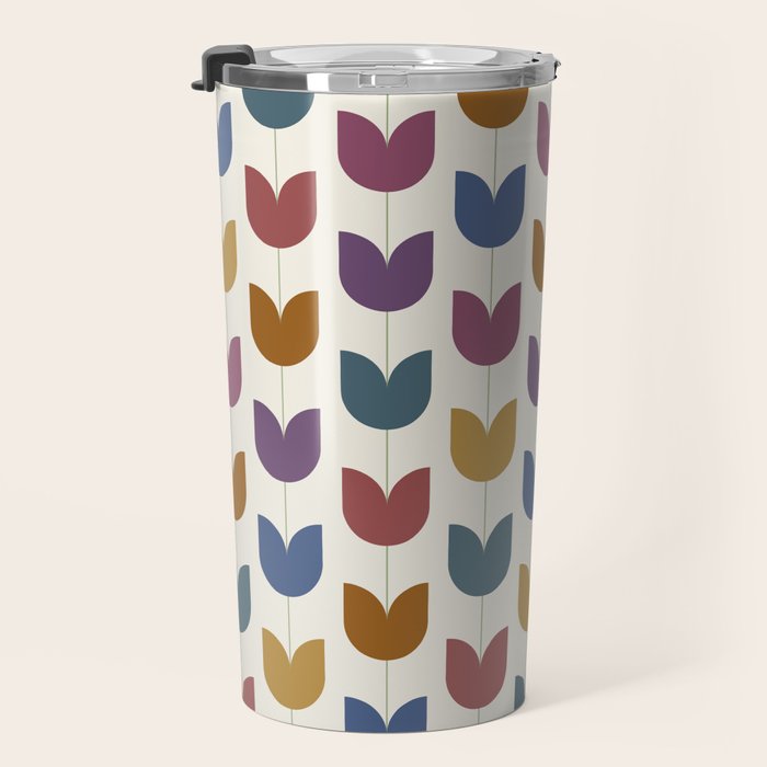 Spring Tulips VIII Multicolor Mid Century Flowers Travel Mug Gallery Image 3