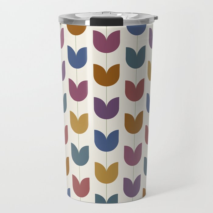 Spring Tulips VIII Multicolor Mid Century Flowers Travel Mug Gallery Image 1