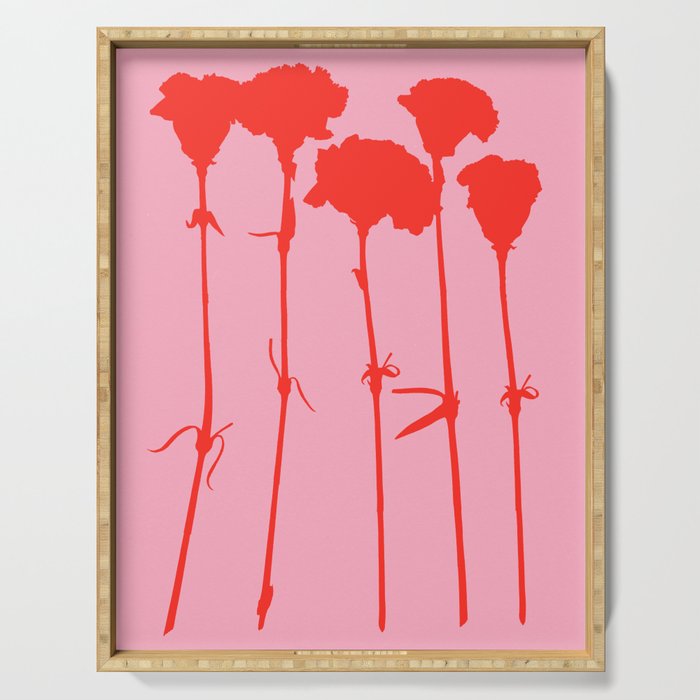 carnations 3 Serving Tray Gallery Image 1
