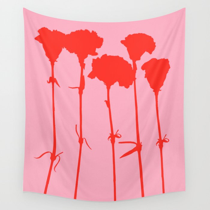 carnations 3 Wall Tapestry Gallery Image 4