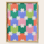 Checkered holiday pattern with stars Serving Tray Gallery Image 1