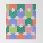 Checkered holiday pattern with stars Throw Blanket Gallery Image 2