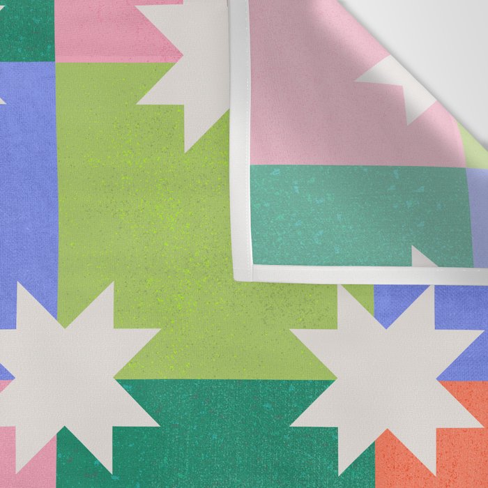 Checkered holiday pattern with stars Wall Tapestry Gallery Image 3
