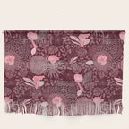 Forest Full of Wild Mushrooms in Burgundy & Peach Wall Hanging Gallery Image 1