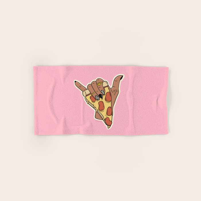 PIZZA SHAKA (DARK) Bath Towel Gallery Image 1