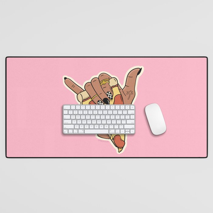 PIZZA SHAKA (DARK) Desk Mat Gallery Image 1