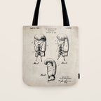 Boxing Gloves Patent - Boxer Trainer Coach Gym Art - Antique Tote Bag Gallery Image 1