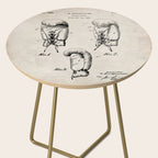 Boxing Gloves Patent - Boxer Trainer Coach Gym Art - Antique Side Table Gallery Image 2